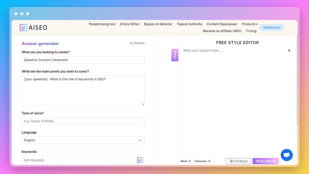 AISEO Answer Generator