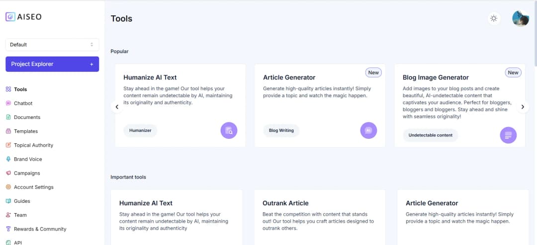 AISEO Dashboard