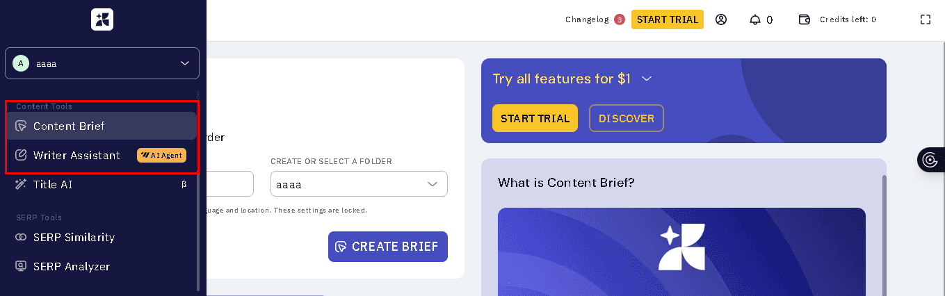Content Briefs & AI Writer Assistant