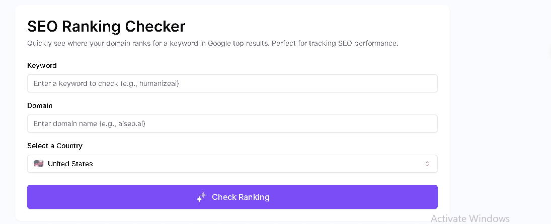 SEO Ranking Checker