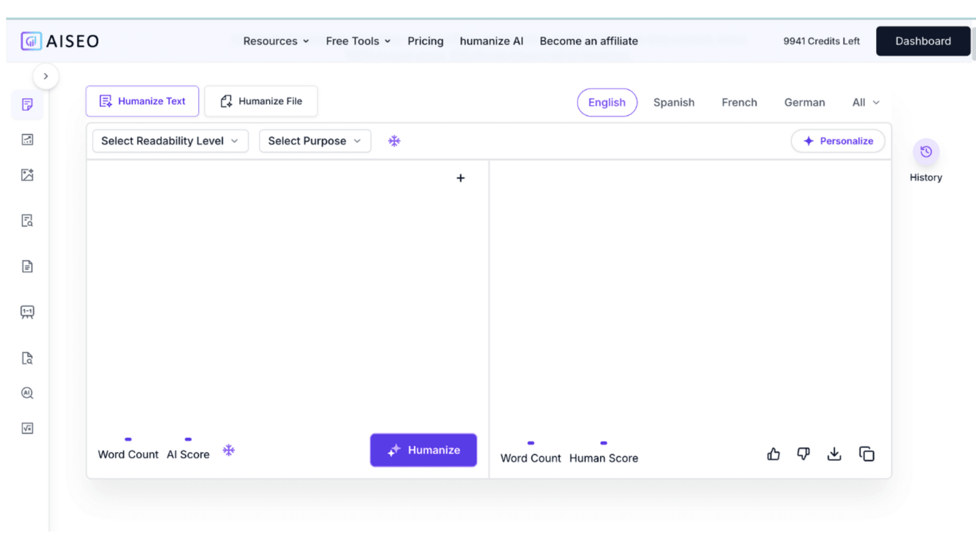 AISEO's Dashboard
