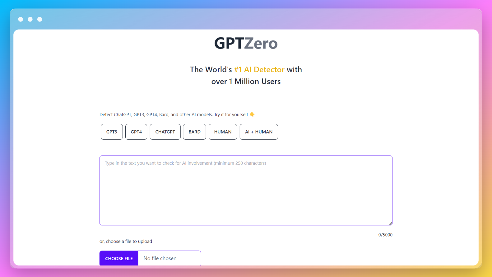 Origin by GPTZero - ChatGPT and AI Detector