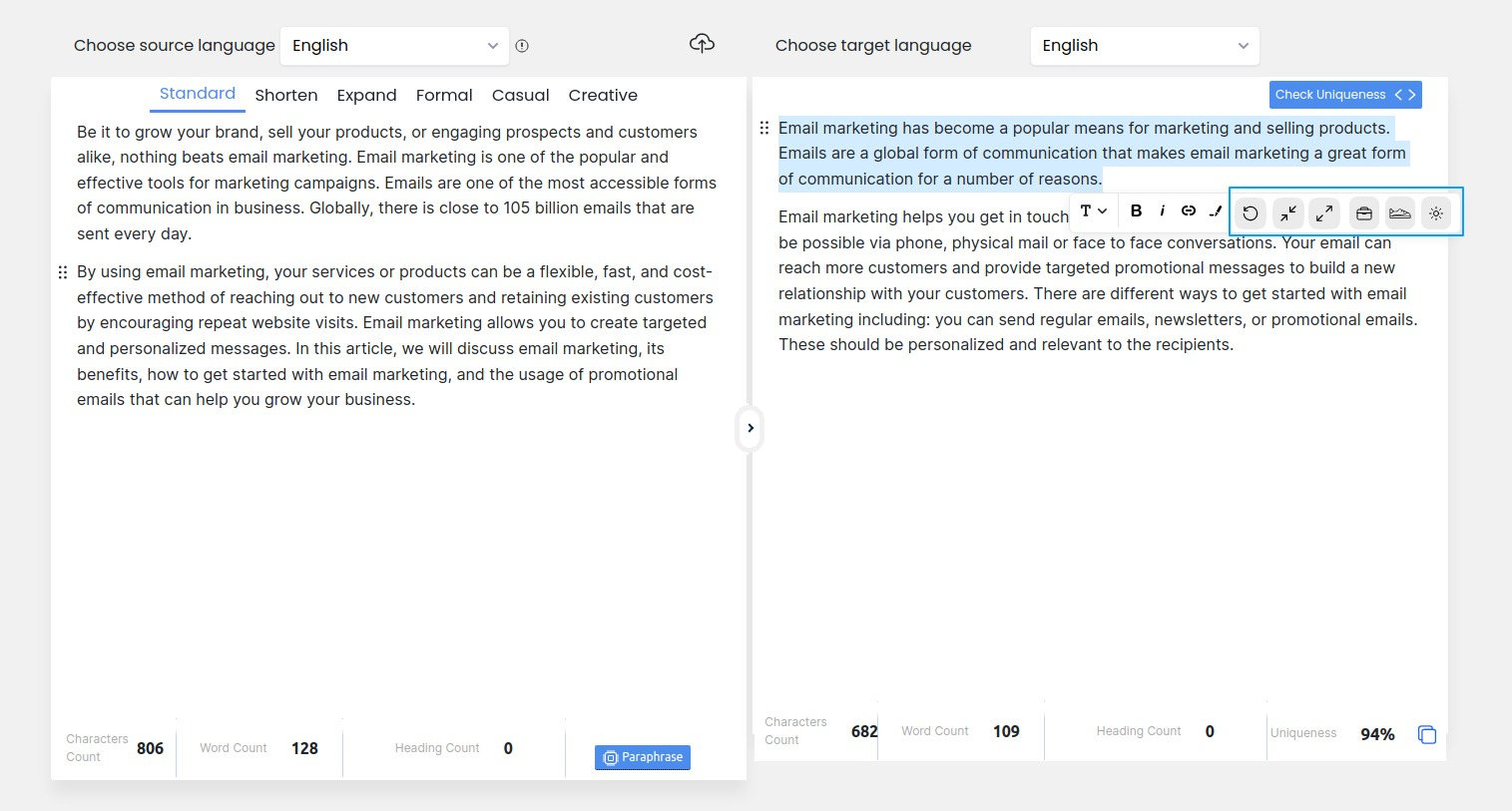 paraphrasing website in french